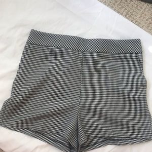 Express black and white checkered short